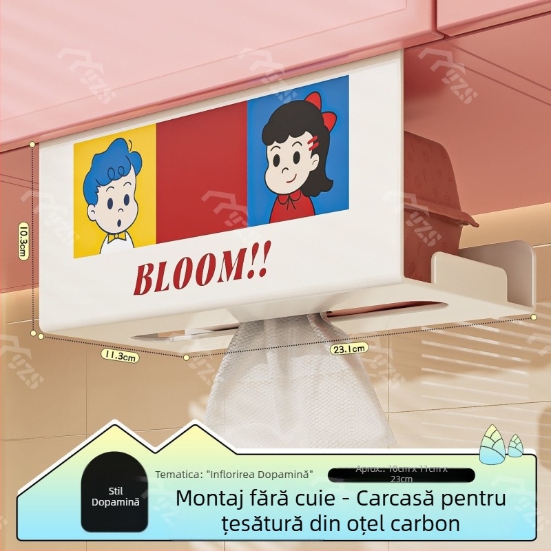 Suport montat pe perete pentru prosoape de hârtie și spațiu de depozitare a prosoapelor, oțel-carbon, stil modern minimalist, multifuncțional, potrivit pentru sufragerie și baie