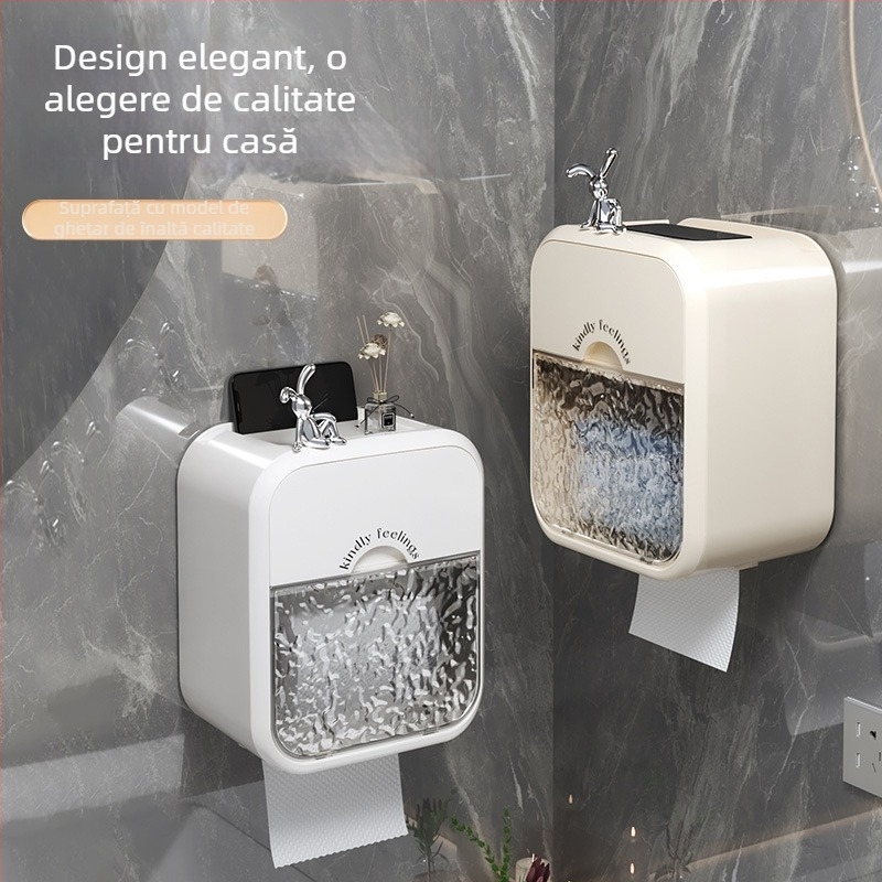 Box montat pe perete pentru hârtie igienică, model glaciar, din plastic, impermeabil, model 2784
