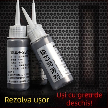 Lubrifiant cu praf de grafit pentru încuietori de uși — pulbere ultra-fină de grafit pentru uși antifurt, uz casnic