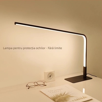 Lampa de birou LED cu protecție pentru ochi pentru studenți — abajur din silicon, telecomandă, 220V, CRI ≥90, design minimalist modern