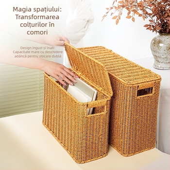 Coș de depozitare STW0064 L, din hârtie, pentru cărți și reviste, marca Shuangtian, stil modern simplu