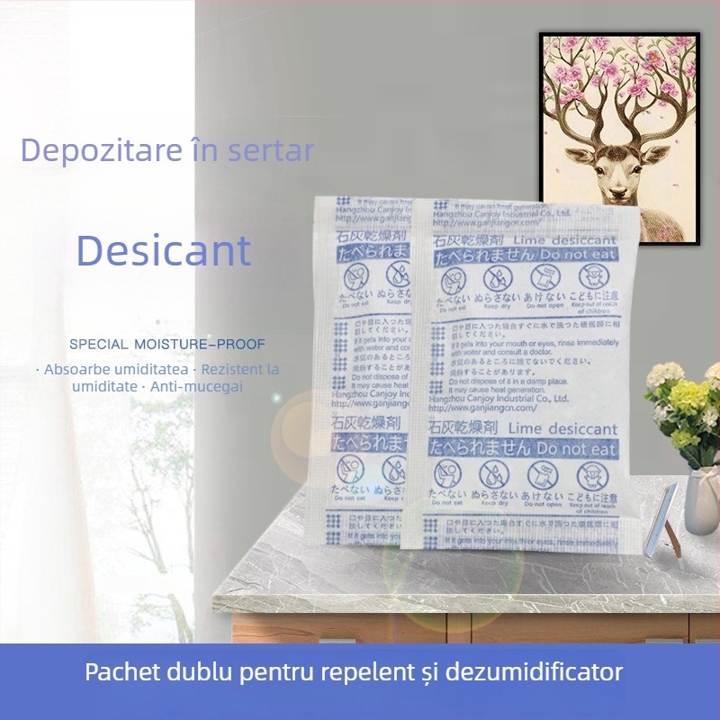 Pungă desicant Lime pentru uscare și controlul umidității, 15 g, ambalaj în pungă, așezare plată
