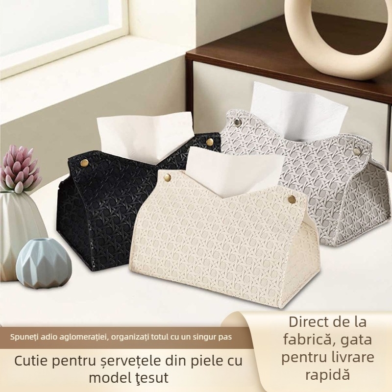 Cutie de șervețele PGZJ-1 — Piele; Potrivită pentru mașină, living și baie; Stil modern minimalist; Origine: Zhejiang