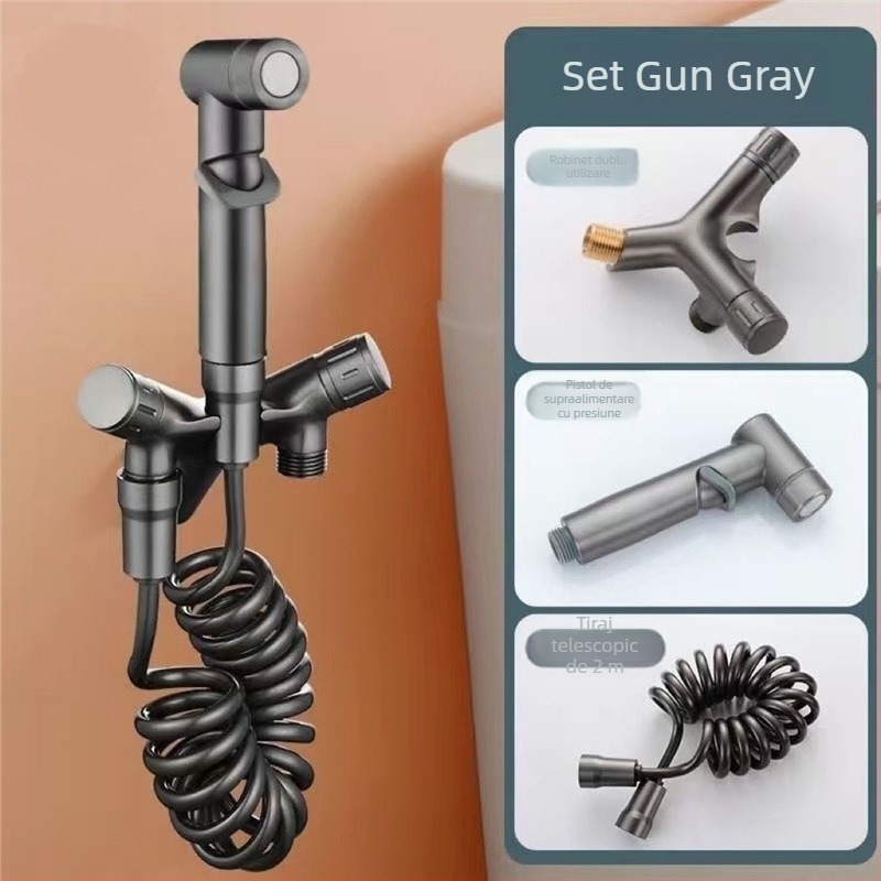 Duș pentru toaletă cu robinet unghiular, corp din cupru, funcție unică, certificat CE, personalizare disponibilă, instalare nu este inclusă