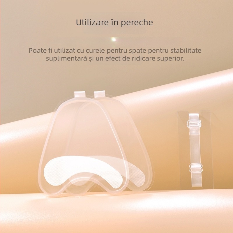 Sutien invizibil umflat dintr-o singură bucată pentru sâni mici, cu push-up, fără cusături, bretele detașabile duble, închidere laterală, material nylon-elastan, potrivit pentru rochii de mireasă