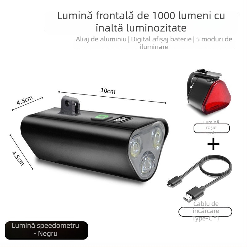 Lumină frontală pentru biciclete de drum și MTB, pentru plimbări nocturne, cu prindere suspendată (Cod: 1239; Brand: Beautiful shirt; Import: Nu)