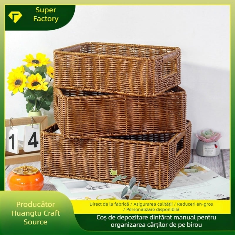 Coș de depozitare, material PP, model K000715, Huangtu craftsmanship, pentru CD-uri, cosmetice, cărți și căști