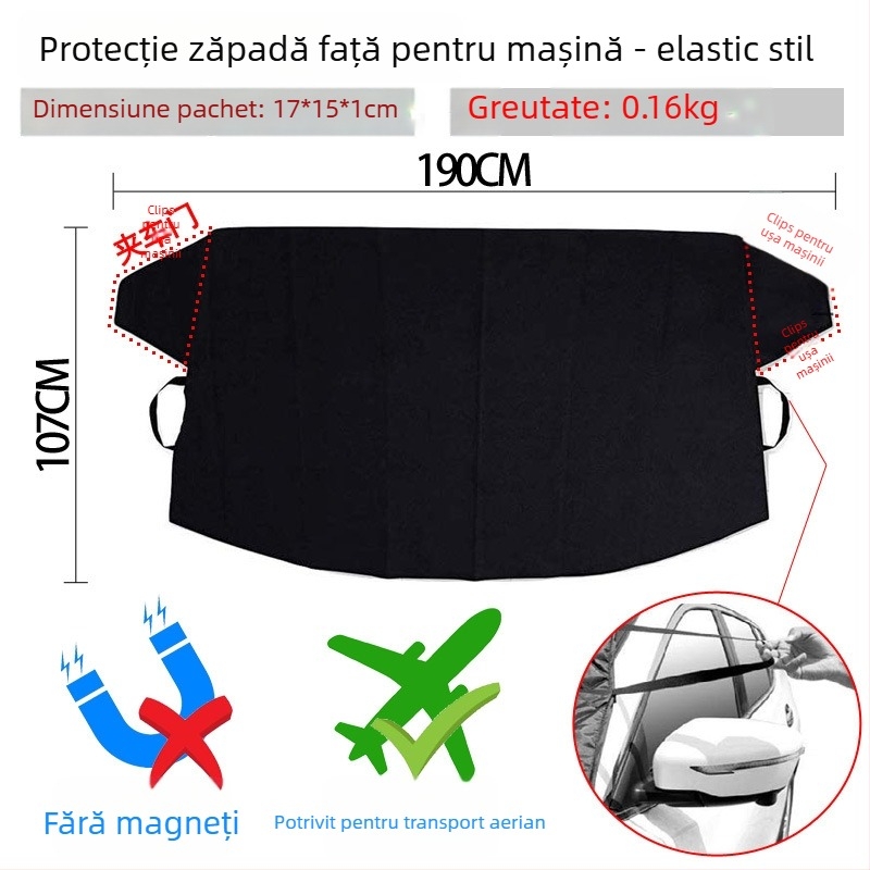 Husă de zăpadă pentru partea din față a mașinii, din Oxford, montaj magnetic, compatibilă Toyota, logo personalizat
