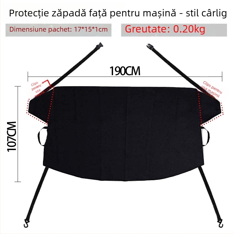 Husă de zăpadă pentru partea din față a mașinii, din Oxford, montaj magnetic, compatibilă Toyota, logo personalizat