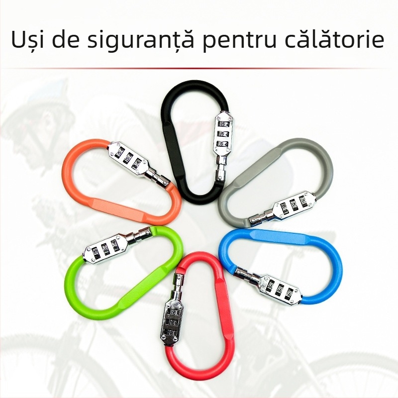 Lacăt mecanic cu carabinieră în formă D pentru bagaje, aliaj de zinc, modelul 407, prelucrare personalizabilă