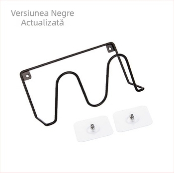 Raft pentru papuci montat pe perete cu ventuză, 2 etaje, din fier, stil modern japonez