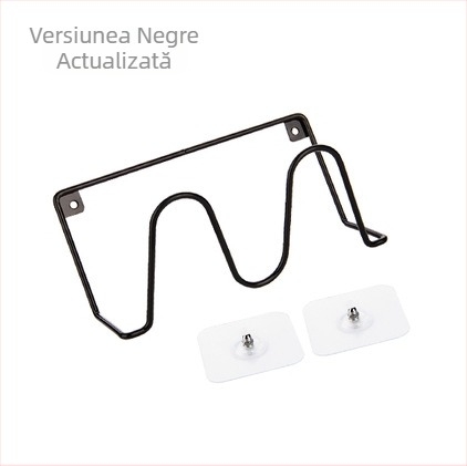 Raft pentru papuci montat pe perete cu ventuză, 2 etaje, din fier, stil modern japonez