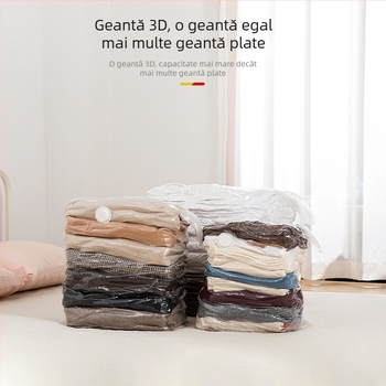 Sac de compresie vacuum pentru haine, material PA-PE, aspirație 3D, cu pompă, Han Feizi