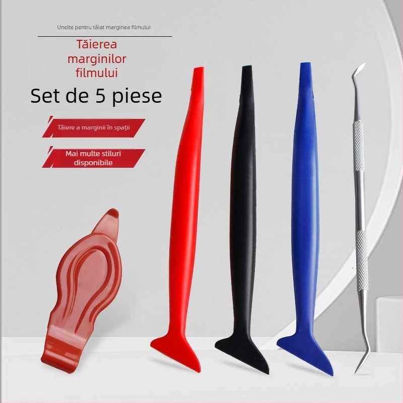 Set de unelte pentru aplicarea foliului auto, 5 piese, instrument manual pentru aplicarea foliei, corp din plastic