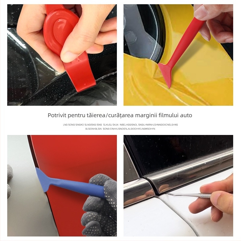 Set de unelte pentru aplicarea foliului auto, 5 piese, instrument manual pentru aplicarea foliei, corp din plastic