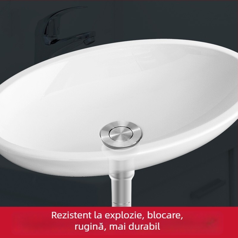 Lilong LL-15003 oțel inoxidabil, drenaj universal cu capac rabatabil pentru chiuveta ceramică – material 304, greutate 256, stil modern minimalist