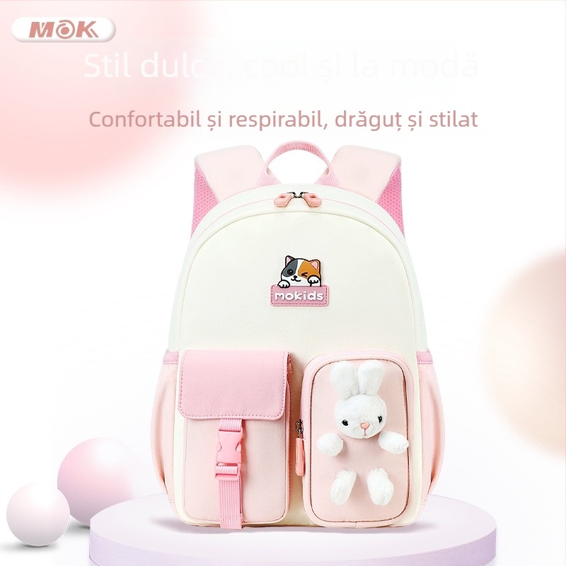 Rucsac pentru copii pentru școală, din țesătură Oxford, ușor și respirabil, cu bretele cu aer, durabil și căptușit poliester