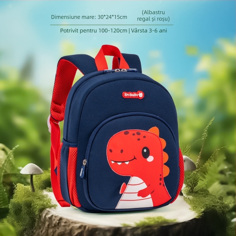 Rucsac pentru copii cu dinozaur pentru grădiniță – ultra-ușor, respirabil, antifurt, cu model de dinozaur mic, bretele curbate