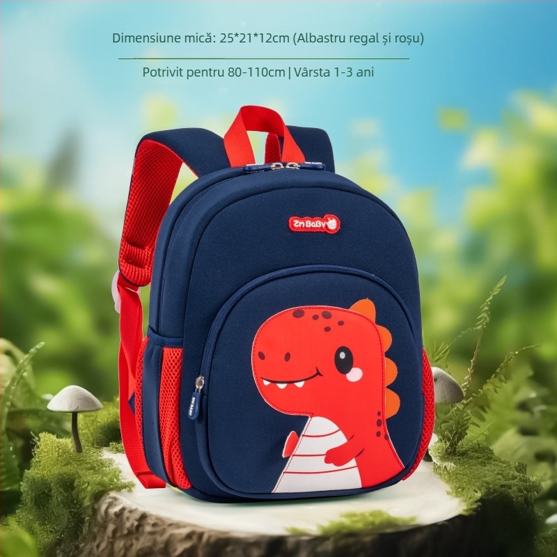 Rucsac pentru copii cu dinozaur pentru grădiniță – ultra-ușor, respirabil, antifurt, cu model de dinozaur mic, bretele curbate