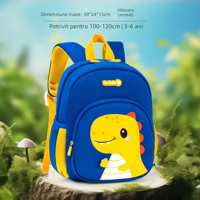 Rucsac pentru copii cu dinozaur pentru grădiniță – ultra-ușor, respirabil, antifurt, cu model de dinozaur mic, bretele curbate