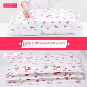 Geantă de compresie vid Jiajiale, PET+PE, Jac-9401, Girl Series Cherry, pentru pături și haine