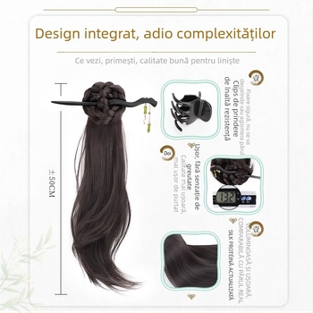 Perucă cu coadă în stil chinezesc nou pentru femei, fibre rezistente la căldură, nu se poate vopsi, marcă Strange, model Gfym ponytail
