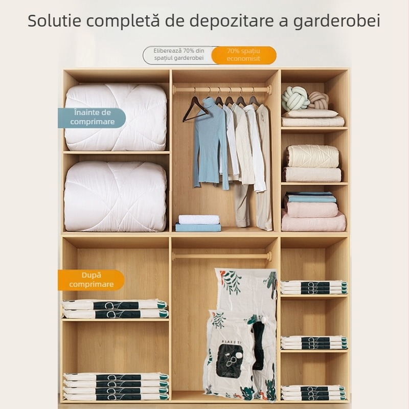 KNOWME Extra Large Saci de vid pentru depozitare – Material PA/PE, Tip de aspirație, 150 bucăți în ambalaj