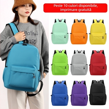 Rucsac pentru elevi cu logo personalizat, material Oxford, respirabil și rezistent la uzură, stil urban minimalist, bretele de umăr curbate