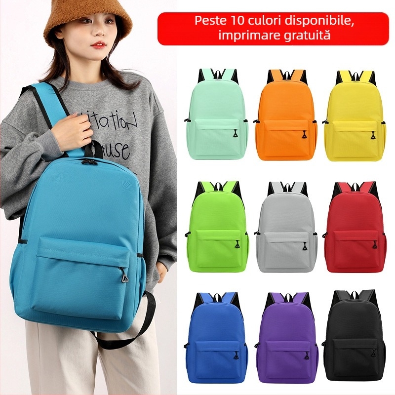 Rucsac pentru elevi cu logo personalizat, material Oxford, respirabil și rezistent la uzură, stil urban minimalist, bretele de umăr curbate