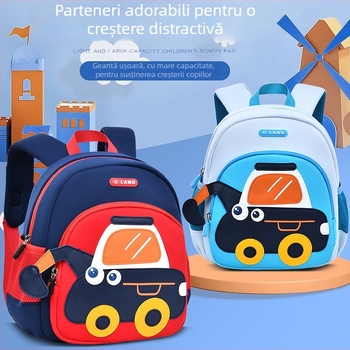Rucsac Olang pentru copii cu design excavator, poliester respirabil impermeabil, ultra ușor antibacterian, curele curbate