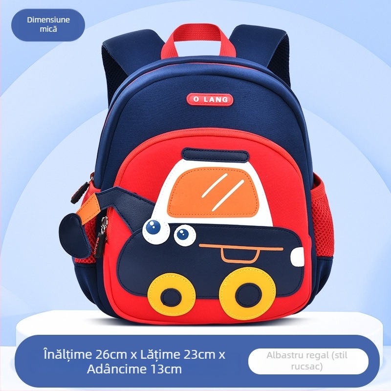 Rucsac Olang pentru copii cu design excavator, poliester respirabil impermeabil, ultra ușor antibacterian, curele curbate