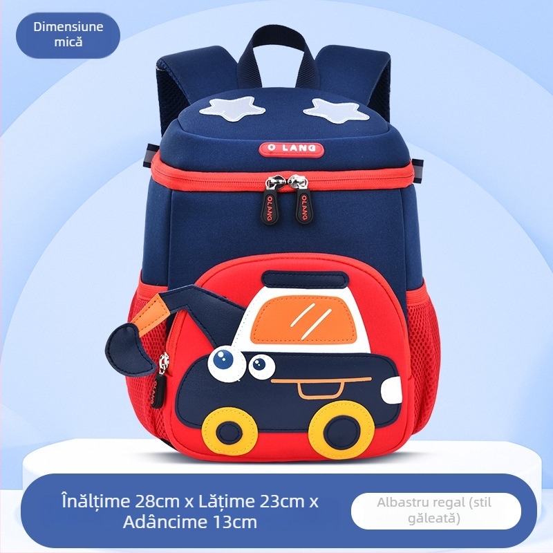 Rucsac Olang pentru copii cu design excavator, poliester respirabil impermeabil, ultra ușor antibacterian, curele curbate