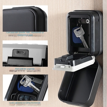 Cutie inteligentă pentru chei cu parolă, aliaj de aluminiu, model G22_, Bluetooth pentru deblocare la distanță, impermeabil exterior, potrivit pentru hoteluri și pensiuni
