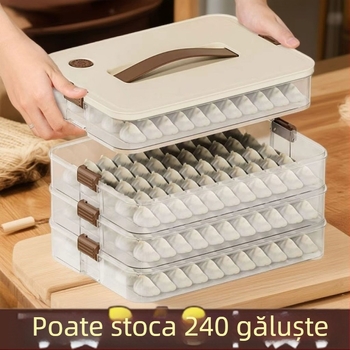 Cutie de depozitare pentru găluște — calitate alimentară, potrivită pentru congelare, transparentă, capac inclus (Plastic; Modern și minimalist)