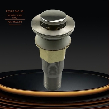 Drenaj pentru chiuvetă din oțel inoxidabil, tip pop-up, model Short Bounce Drainer, brand Huixin, stil modern minimalist