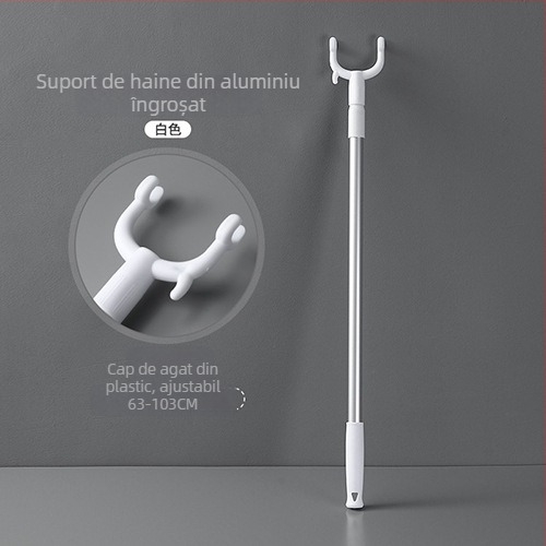 Furcă de haine telescopică pentru uz casnic — țeavă de uscare din PP și aluminiu spațial, pentru balcon