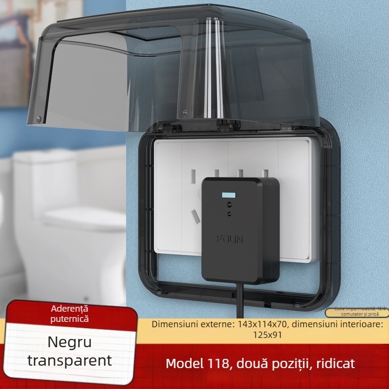 FDUN 118-tip universal două prize capac impermeabil pentru întrerupător, cutie anti-strop pentru toaletă inteligentă și boiler
