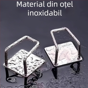 Suport telescopic din metal pentru bară de draperii, montaj pe perete fără găuri, clips adeziv pentru uscat haine pe balcon