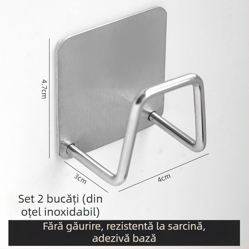 Suport telescopic din metal pentru bară de draperii, montaj pe perete fără găuri, clips adeziv pentru uscat haine pe balcon