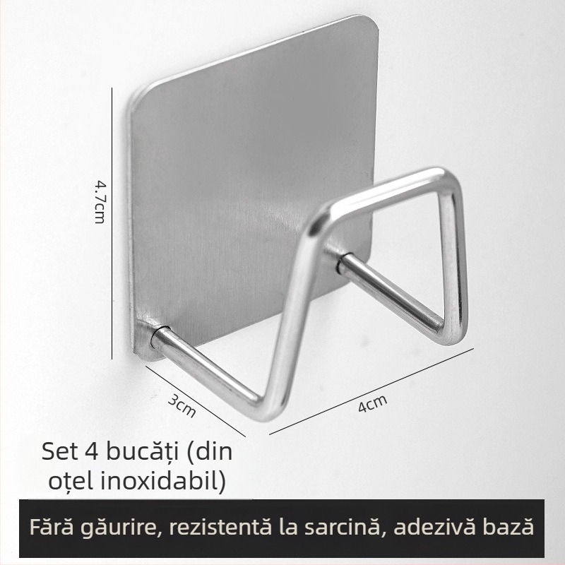 Suport telescopic din metal pentru bară de draperii, montaj pe perete fără găuri, clips adeziv pentru uscat haine pe balcon
