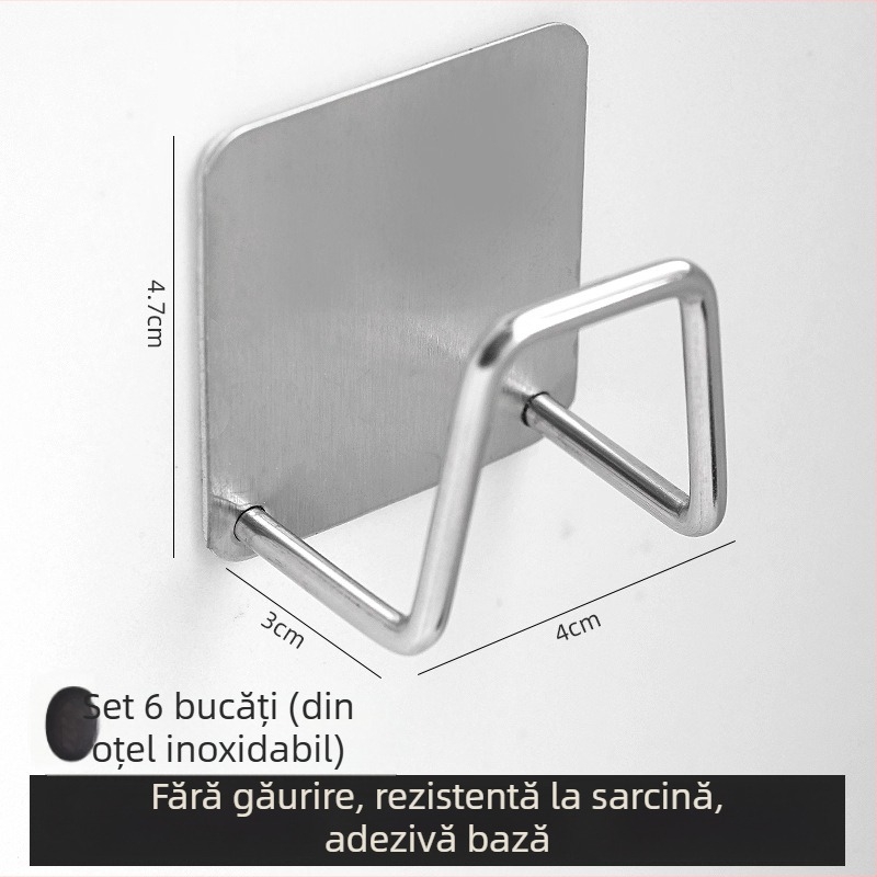 Suport telescopic din metal pentru bară de draperii, montaj pe perete fără găuri, clips adeziv pentru uscat haine pe balcon