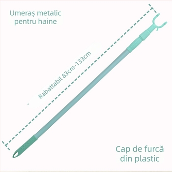 Bară de haine extensibilă din oțel inoxidabil pentru balcon – metal, utilizare pe balcon, stil minimalist modern