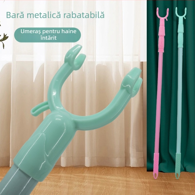 Bară de haine extensibilă din oțel inoxidabil pentru balcon – metal, utilizare pe balcon, stil minimalist modern