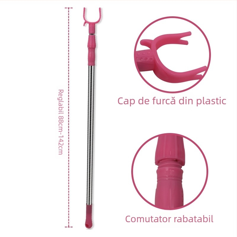 Bară de haine extensibilă din oțel inoxidabil pentru balcon – metal, utilizare pe balcon, stil minimalist modern