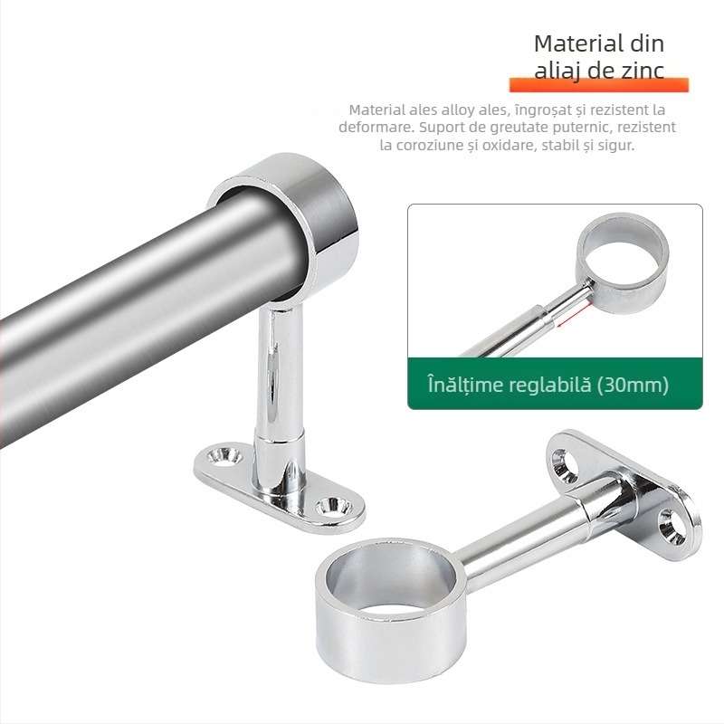 Suport pentru haine pentru garderobă, montaj superior, invertat, reglabil | Aliaj de zinc | PAWIS 2049/2050 | Placare electrolitică | Stil modern