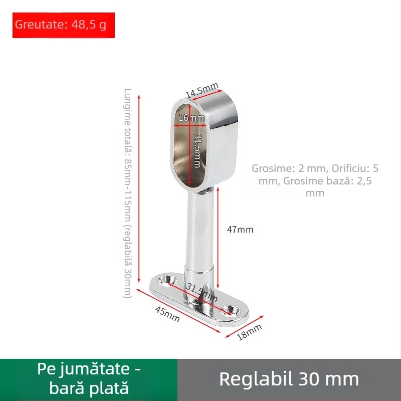 Suport pentru haine pentru garderobă, montaj superior, invertat, reglabil | Aliaj de zinc | PAWIS 2049/2050 | Placare electrolitică | Stil modern