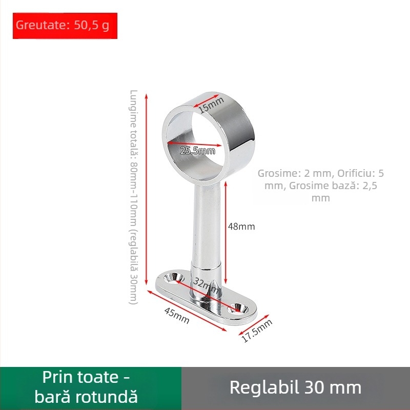 Suport pentru haine pentru garderobă, montaj superior, invertat, reglabil | Aliaj de zinc | PAWIS 2049/2050 | Placare electrolitică | Stil modern