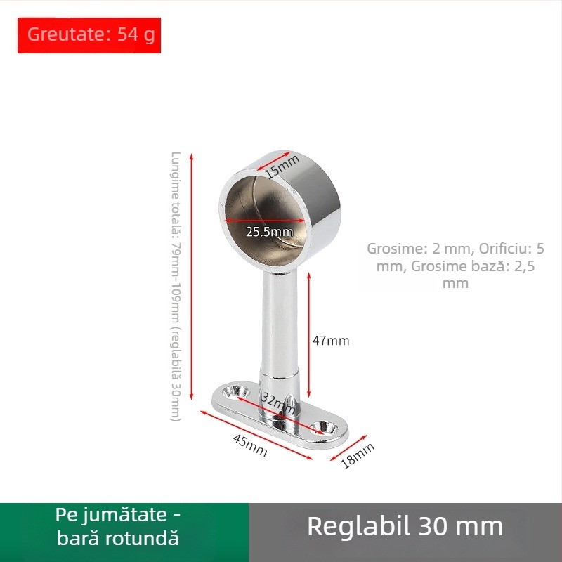 Suport pentru haine pentru garderobă, montaj superior, invertat, reglabil | Aliaj de zinc | PAWIS 2049/2050 | Placare electrolitică | Stil modern