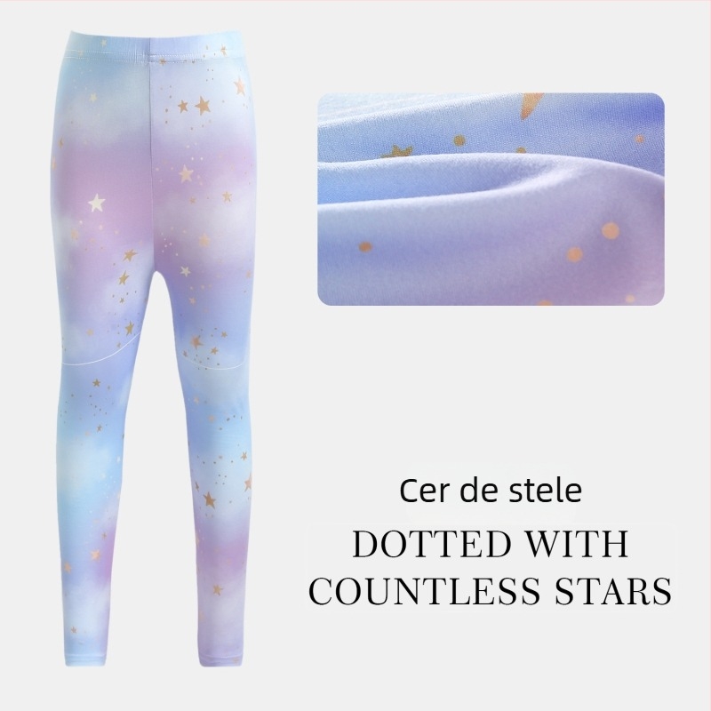 Pantaloni cropped pentru fetițe, vară: ușori și respirabili, poliester, talie joasă cu elastic, pentru copii 3–8 ani