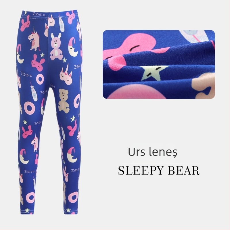 Pantaloni cropped pentru fetițe, vară: ușori și respirabili, poliester, talie joasă cu elastic, pentru copii 3–8 ani